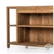 Indira Smoked Acacia And White Marble Kitchen Island