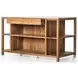Indira Smoked Acacia And White Marble Kitchen Island