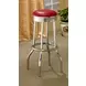 Theodore Red And Chrome Upholstered Top Bar Stool Set of 2