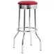 Theodore Red And Chrome Upholstered Top Bar Stool Set of 2