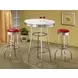 Theodore Red And Chrome Upholstered Top Bar Stool Set of 2