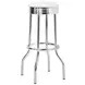 Theodore White And Chrome Upholstered Top Bar Stool Set of 2