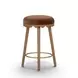 Oodle Light Walnut Performance Vegan Mohair Upholstered Counter Height Stool