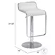 Equino White Adjustable Swivel Bar Stool