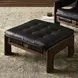Halston Heirloom Black Leather Ottoman