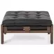 Halston Heirloom Black Leather Ottoman