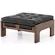 Halston Heirloom Black Leather Ottoman