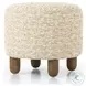Aniston Solema Cream Round Ottoman