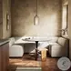 Augustine Capri Oatmeal Performance Fabric 106" U Shape Dining Banquette
