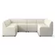 Augustine Capri Oatmeal Performance Fabric 106" U Shape Dining Banquette