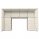 Augustine Capri Oatmeal Performance Fabric 106" U Shape Dining Banquette
