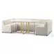 Augustine Capri Oatmeal Performance Fabric 120" U Shape Dining Banquette