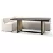 Augustine Capri Oatmeal Performance Fabric 110" L Shape Dining Banquette