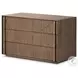 Leo Rustic Grey Veneer 3 Drawer Nightstand