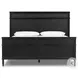 Toulouse Distressed Black Queen Upholstered Bed