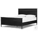 Toulouse Distressed Black Queen Upholstered Bed