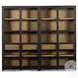 Millie Matte Black 4 Glass Door Double Cabinet