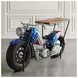 Glory Days 70" Patriotic American Flag Motorcycle Bar Console Table
