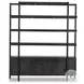 Reza Worn Black Parawood Wide Bookcase