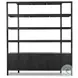 Reza Worn Black Parawood Wide Bookcase