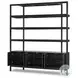 Reza Worn Black Parawood Wide Bookcase