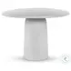 Basil Matte White Cast Aluminum Outdoor 42" Round Dining Table