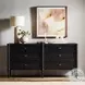 Toulouse Distressed Black 6 Drawer Dresser