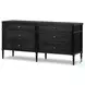 Toulouse Distressed Black 6 Drawer Dresser