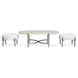 Jennings Edgecomb Gray and Weathered Antique Nickel Oval Occassional Table Set with 2 Ottomans