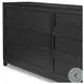 Millie Drifted Matte Black Veneer 6 Drawer Dresser
