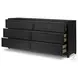 Millie Drifted Matte Black Veneer 6 Drawer Dresser