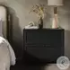 Millie Drifted Matte Black Veneer 2 Drawer Nightstand