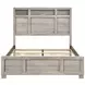Everett Melamine Gray Queen Storage Panel Bed with USB Charging and LED