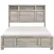 Everett Melamine Gray Queen Storage Panel Bed with USB Charging and LED