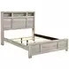 Everett Melamine Gray Queen Storage Panel Bed with USB Charging and LED