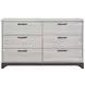 Westport White Oak and Gray 6 Drawer Dresser