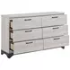 Westport White Oak and Gray 6 Drawer Dresser