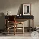Fiona Black Raffia 55" Drawer Desk