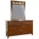 Santa Fe Petite Dark Chocolate 6 Drawer Dresser with Rectangular Mirror