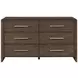 Emmett Dark Walnut 6 Drawer Dresser