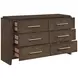 Emmett Dark Walnut 6 Drawer Dresser