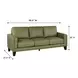 Vincent Green Clover Leather 91" Sofa