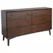 2336WL-D2 Walnut 6 Drawer Dresser