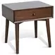 American Modern Walnut 1 Drawer Nightstand