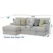 Stockbridge Slate 2 Piece Sectional Chaise and Loveseat