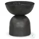 Corbett Polished Black Marble Round End Table