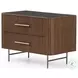 Fletcher Black Wash Mango and Black Cane Large 2 Drawer Nightstand