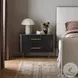 Fletcher Distressed Black Oak Large 2 Drawer Nightstand