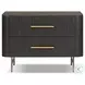 Fletcher Distressed Black Oak Large 2 Drawer Nightstand