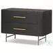Fletcher Distressed Black Oak Large 2 Drawer Nightstand